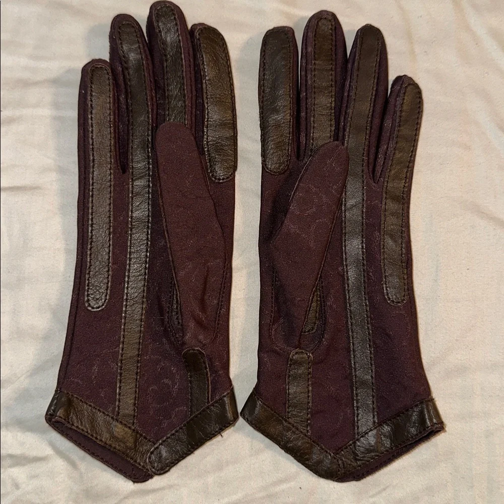 Vintage NWOT Isotoner‎ Brown Swirl Pattern Antron Nylon Driving Gloves